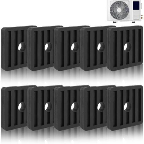 BUNTHAUS 10PCS 50x50x10mm Support Anti Chocs Support Anti Dérapant En Caoutchouc Pour Climatiseur Coussin De Choc Pour Climatisation Pieds Anti Vibrations Pour Climatisation Pour Condenseur De Climati