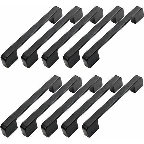 BUNTHAUS 10pcs poignée meuble entraxe 96mm-poignée porte cuisine noire poignee barre meuble poignee de cuisine noire 96mm