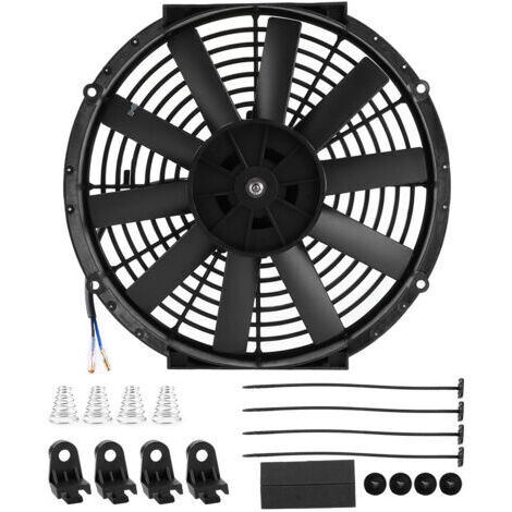 BUNTHAUS 12in Pull/Push Car Radiator Fan Moteur Bay Refroidissement avec kit de montage Pièces modifiées automatiquement