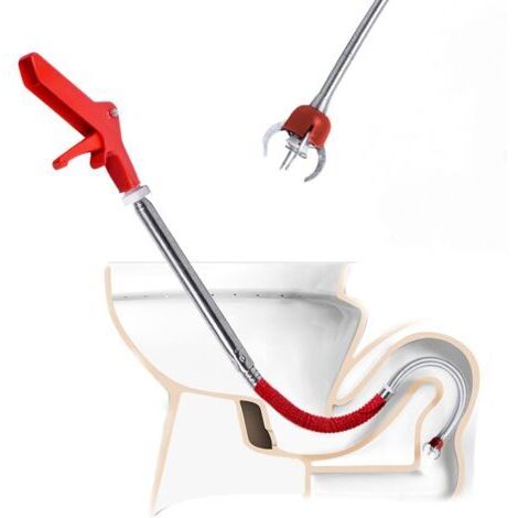 BUNTHAUS 1.3m Furet Déboucheur Canalisation WC, Déb. à manivelle avec Griffe D'aigle Anti rayures Débouchage canal. Serpent de plombier idéal pour éliminer les débris etles sabots cheveux des drains