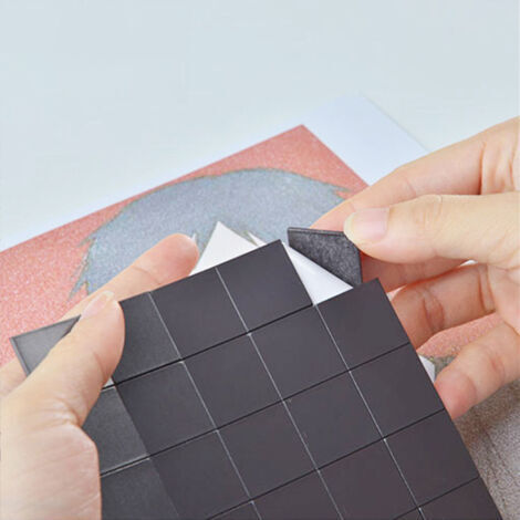 BUNTHAUS 144 Plaquettes magnétique adhésives 20 mm x 20 mm x 2.2 mm, autoadhésives, Forte adhérence, en Noir