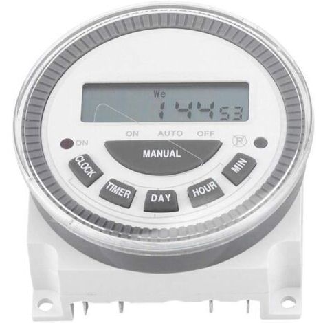 BUNTHAUS 16A Minuterie Hebdomadaire Horloge Programmable Hebdomadaire Programmateur Interrupteur Relais avec Cache AntiPoussière pour Appareils Ménagers Lampe