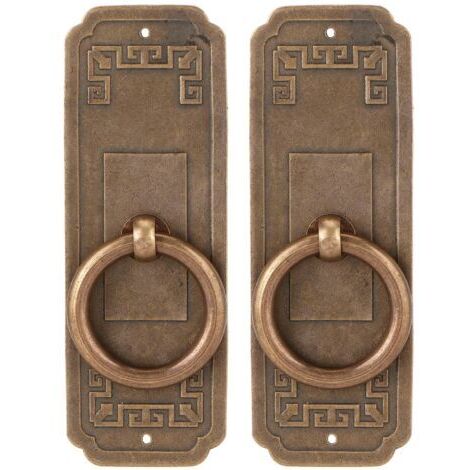 BUNTHAUS 2 ensembles de boutons de traction de porte à trou unique, poignée de Style chinois pour quincaillerie de meubles d'armoire de cuisine 10cm
