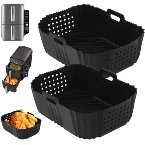 BUNTHAUS 2 moules pour friteuse à air Ninja Double Stack SL400EU 9,5 L, accessoire en silicone pour Ninja AF300EU et AF400EU