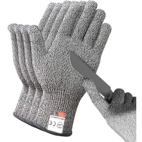 BUNTHAUS 2 Paires de Gants Résistants aux Coupures, Gants Anti Coupures de Niveau 5 Certifiés EN 388, Gants de Travail de sécurité pour Cuisine, Butcher, Jardinage, Bricolage, L