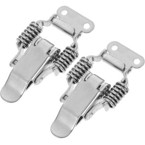 BUNTHAUS 2 paires Loquet à Bascule Ressort Double Acier Inoxydable Fermeture Compacte et Précise pour Boîtes à Outils et Valises Serrure Accessoires de Quincaillerie Robustes pour Coffres