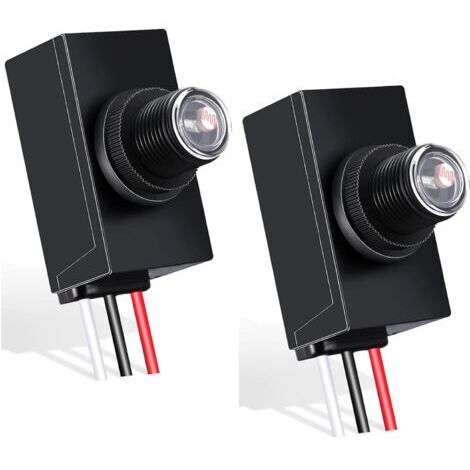 BUNTHAUS 2 PCS Capteur du crépuscule à l'aube pour l'éclairage extérieur, interrupteur photoélectrique 220V, capteur de lumière à cellule photoélectrique pour la plupart des luminaires extérieurs