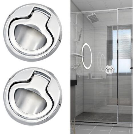 BUNTHAUS 2 Pcs Loquet de Trappe Affleurant en Alliage de Zinc, Porte Affleurante Tirer la Trappe Slam Loquet Verrouillage pour Bateau Camping Car, Argent