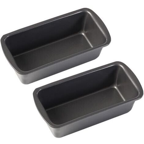 BUNTHAUS 2 Pcs Moule à Pain en inoxydable,19x9x6cm Petit Rectangulaire moule a cake antiadhésif en acier au carbone,pour La Cuisson au Four, Friteuses à Air fryer