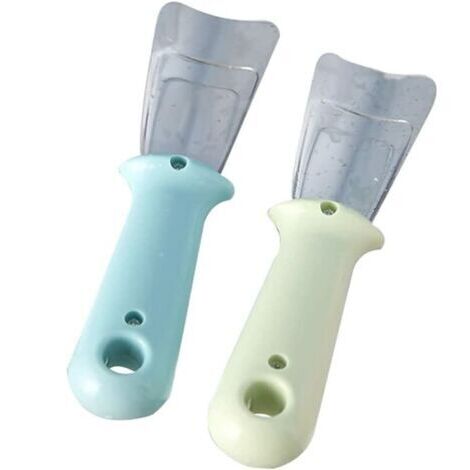 BUNTHAUS 2 pcs Pelles à Glace pour Réfrigérateur,Pelle à Glace en Acier Inoxydable,pour Décongeler Les Réfrigérateurs et Les Congélateurs,Outil pour Réfrigérateur Nettoyage(Bleu et Vert)