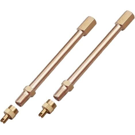 BUNTHAUS 2 PCS Rallonge Valve Pneu avec Valve Anti-Retour,Rallonge De Valve,Extension de Valve Anti-Retour,Air Pneu Valve Extension de 10 cm,pour Pneu de Autos,Trottinettes,Camions,Vélos