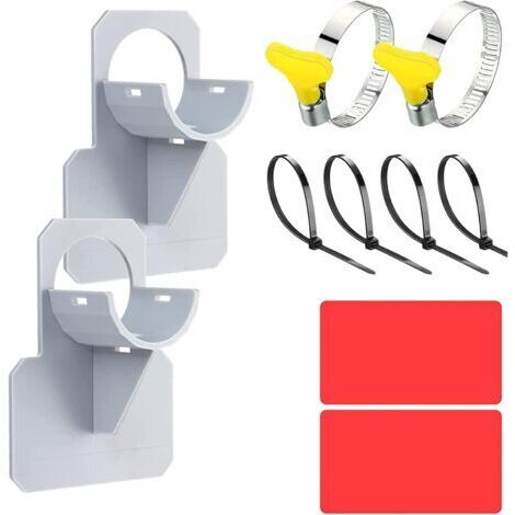 BUNTHAUS 2 PCS Support de Tuyau D'eau, pour Tuyaux d'un Diamètre de 30 37mm (Gris), Empêche de Tomber, Accessoire de Piscine