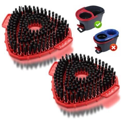 BUNTHAUS 2 Pcs Têtes de Rechange pour Vileda Turbo, Brosse de Rechange pour Vileda Turbo Tête de Balai Serpillère, Brosse de Récurage à Poils pour Nettoyage Salle de Bain, Cuisine, Piscine, Terrasse