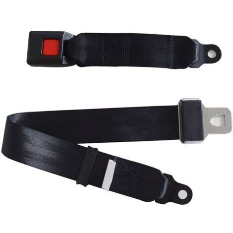 BUNTHAUS 2 pièces ceinture de sécurité 2 points confortable noir siège réglable sangle de sécurité universelle pour voiturette de Golf Autobus scolaire