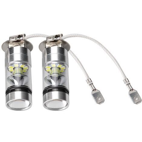 BUNTHAUS 2 pièces H3 6000K 100W LED 20-SMD haute puissance brouillard conduite DRL ampoules HID