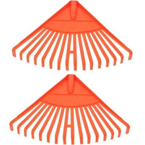 BUNTHAUS 2 Pièces Râteau à Plastique pour Jardinage Râteau de Pelouse Portable avec Dents Outil de Nettoyage des Déchets pour Plantes Fleurs et Légumes pour Jardinage Orange