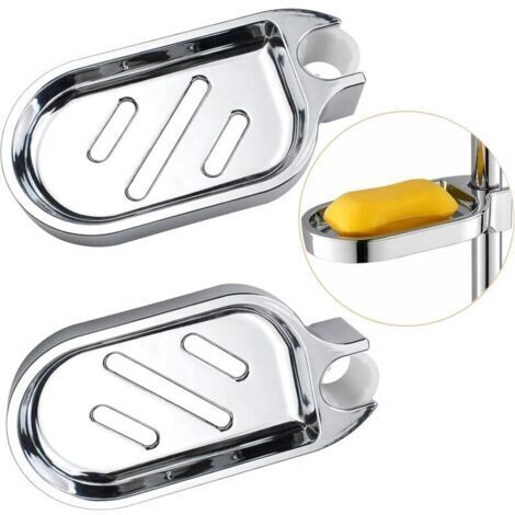 BUNTHAUS 2 porte-savons de douche sans perçage 22m, porte-savon de douche en plastique ABS, porte-savon de douche réglable, porte-savon de douche durable, porte-savon pour la douche, le lavabo et l'év