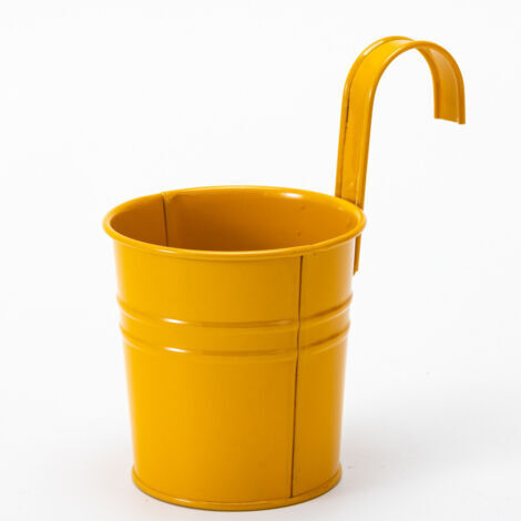 BUNTHAUS 2 Pots De Fleurs En Métal Suspendus, Jardinière En Pot En Fer Avec Trou De Drainage, Parfaits Pour La Décoration Du Jardin（couleur orange）