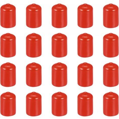 BUNTHAUS 20 Paquet 1/2\"(12mm) ID Rouge Vis Filetage Protecteurs Caoutchouc Terminal Bouchons Boulon Couvercles pour Vis Boulon Meubles Tuyau