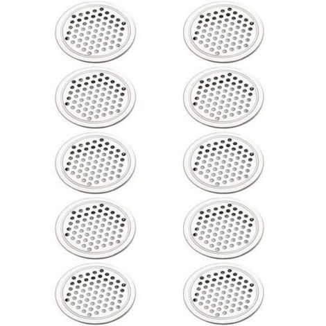 BUNTHAUS 20 Pièces Grille Aeration Ronde Inox Grille de Ventilation Aeration Couvercle Cercle pour Armoire Placard Air évacué Grille d'évacuation Ventilation pour Cuisine Meubles Bouche Aération (53mm