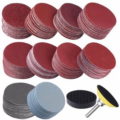 BUNTHAUS 200 Pièces Disques de Ponçage 50mm Disques Abrasifs Grain 80 180 240 320 400 600 800 1000 2000 3000 pour Meulage Fraisage Gravure