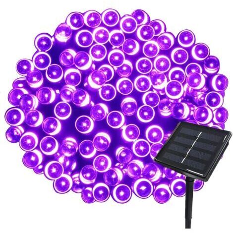 BUNTHAUS 22M Guirlande Solaire 200 LED 8 Jeux de Lumière Guirlande Lumineuse Idéal pour la Décoration de Jardin Gazebo Patio Cour Clôture Extérieur (Violet)