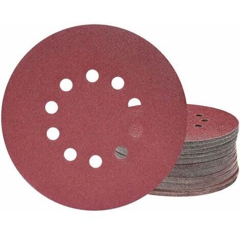 BUNTHAUS 25 coussins de meulage ronds p120 10 trous, disques de meulage de 225 mm pour ponceuses à col long, ponceuses à parois sèches et ponceuses à girafes