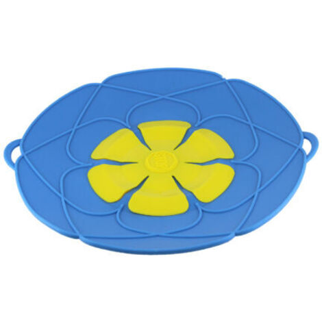 BUNTHAUS 26CM silicone ménage anti-déversement, anti-poussière et anti-éclaboussures cache-pot cuisine résistant aux hautes températures anti-éclaboussures anti-ébullition cache-pot（bleu）
