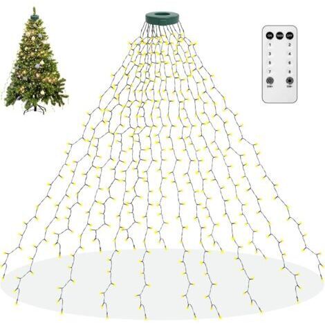BUNTHAUS 2m Guirlande Lumineuse Blanc Chaud 400LED Guirlande Fil Cuivre 8 Modes Guirlande LED pour Lumière D'arbre de Noël de 1 5 2 1 m, pour la Décoration Extérieur, Jardin, Arbres etc