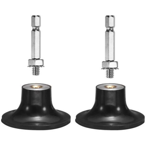 BUNTHAUS 2Pcs 2\" Porte Disque de Ponçage Rapide 6.35mm Porte Outil de Tige pour Meuleuse à Matrices Ponçage et Disques de Conditionnement, Noir