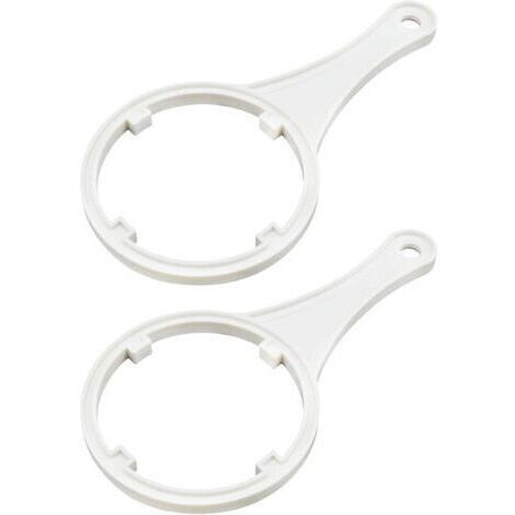 BUNTHAUS 2pcs Clé à Cartouche de Purificateur d'eau Système de Filtre en Plastique Clé de Boîtier Outil de Remplacement Adapté pour Ouvre-bouteille de Filtre de 10 Pouces, Blanc