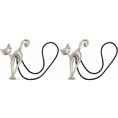 BUNTHAUS 2Pcs Embrasse à Rideaux Magnétique Attache Rideau Aimanté Boucle de Rideau Magnifique Clip Rideau en Motif de Chat Accessoires pour Rideaux pour Maison Salon Chambre Bureau