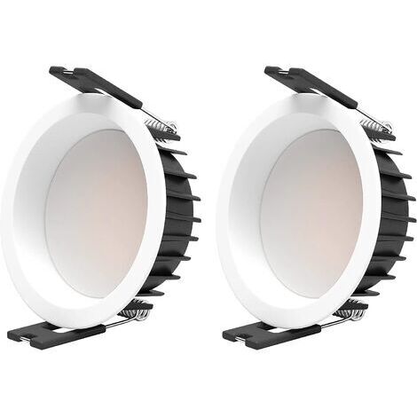 BUNTHAUS 2PCS LED spot encastré 7W 3000K Spot led encastrable CRI 90+ Pas de scintillement Spot intérieur LED plafon,Angle de faisceau 100°,trou encastré Ø85 mm,éclairage plafond, Applique de Plafond 