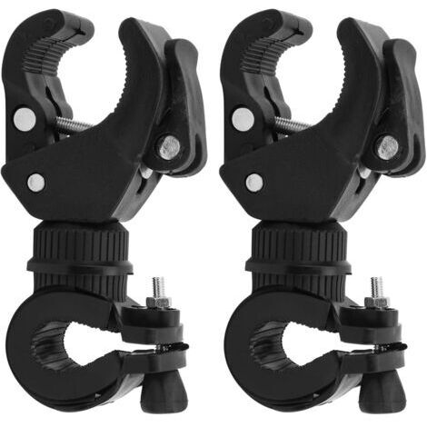 BUNTHAUS 2Pcs Support Lampe de Poche pour Vélo, Support de Montage pour éclairage de vélo Support de Montage de Lampe de Poche de vélo Rotatif à 360 degrés Support de Lampe de Poche réglable