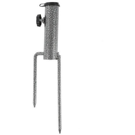 BUNTHAUS 2pcsParasol à Cheville Parapluie De Plage Ancrage De Sable Piquet Parasol Pied De Parasol En Fer Parasol Accessoires Fixation Pour Balcon ，Diamant noir，32cm