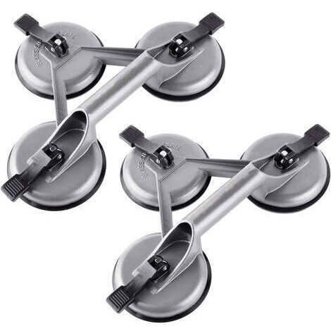 BUNTHAUS 2x Aluminium Ventouses 120kg 120mm Verre Ventouse de manutention avec 3 Ventouses