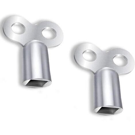BUNTHAUS 2x Clé de Purge Radiateur Universelle Clef pour Vanne Vidange Soupape Chauffage Acier Outil Purger Purgeur Entretien Métal Standard Compatible
