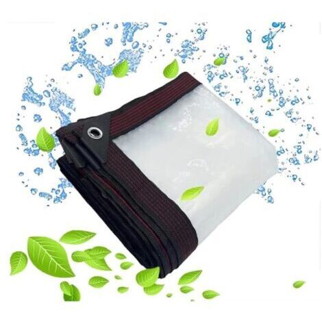BUNTHAUS 2x2m Bâche Transparente avec Oeillets  bache Transparentes Exterieur Plastique Serre avec Impermeable terrasse bâches de Protection étanche  pour extérieur Meubles de Jardin Tente
