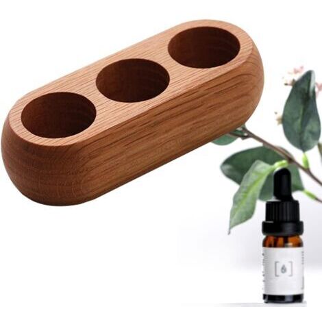 BUNTHAUS 3 Bouteilles Aromathèque Boîte de Stockage Présentoir à Huile en Bois Boîte d'Huile Essentielle Organisateur Rangement Idéal pour la Famille et l'aromathérapie
