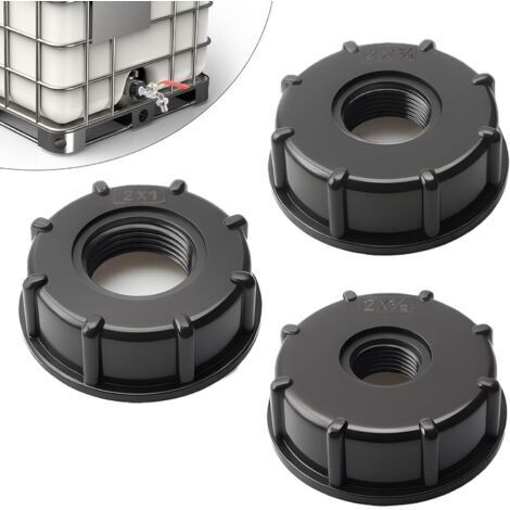 BUNTHAUS 3 Pièces Adaptateur IBC Bouchon S60x6 - Connecteur de Réservoir IBC 3/4,1/2,1 Pouce - Adaptateur IBC Bouchon s60x6 pour cuve 1000 litres 3/4,1/2,1 Pouce
