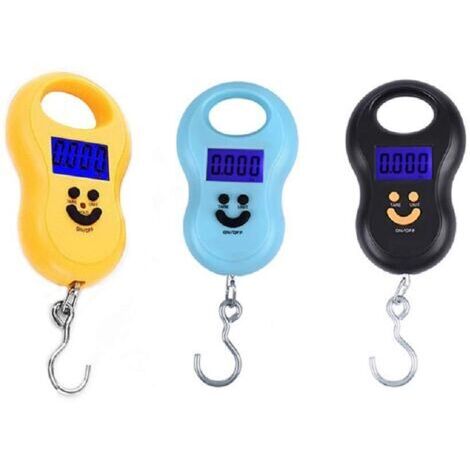 BUNTHAUS (3 pièces) Balance numérique portable de poche 50 kg/10 g LCD, crochet électronique à main, ceinture, bagages, balance suspendue, rétroéclairage, pesage
