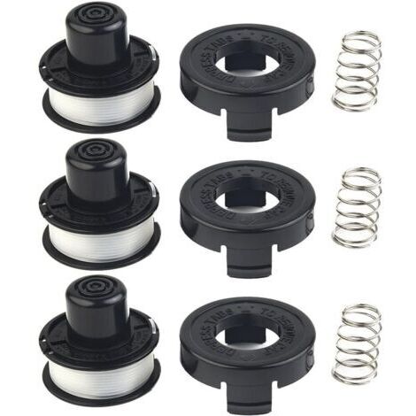 BUNTHAUS 3 x S'applique à Bobine de fil et remplacement Black & Decker RS136 Bobine de coupe-bordures Ensemble de ressorts Corde de tonte en nylon