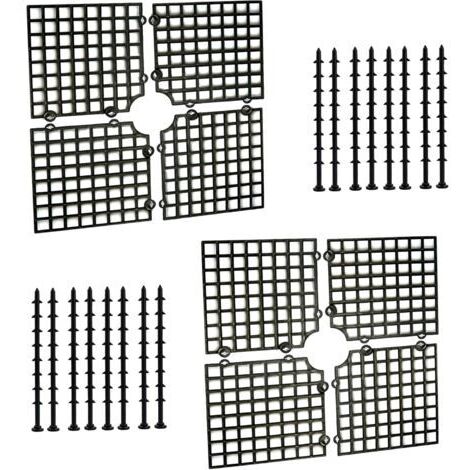 BUNTHAUS 30x30cm, 2 Pièces Grille Protection Pot Fleurs Cache  Découpables Protecteur Aavec Piquets pour L'Intérieur et L'Extérieur Protéger Les Enfants Animaux Domestiques, Noir