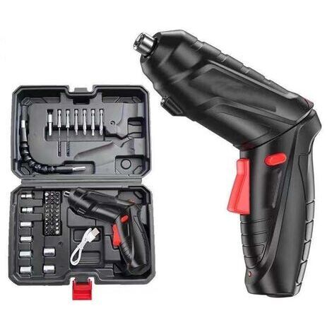BUNTHAUS 3.6V Mini Tournevis électrique Ensemble Batterie au Lithium Rechargeable USB perceuse sans Fil Bricolage Outils ménagers multifonctionnels
