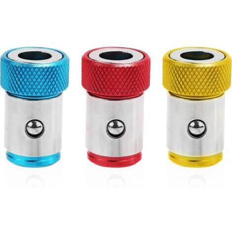 BUNTHAUS 3pcs Anneau Magnétique Tournevis, Métal Embout Tournevis Magnétique Anneau Amovible Screwdriver Head Magnetic Ring pour Tournevis Hexagonal 1/4 Po et Embouts Électriques
