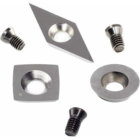 BUNTHAUS 3Pcs Plaquettes De Coupe En Carbure De Tungstène pour Outils De Tournage à Tour à Bois (Comprend Carré De 11 Mm avec Rayon, Tour De 12 Mm, Diamant De 28X10 Mm avec Pointe)