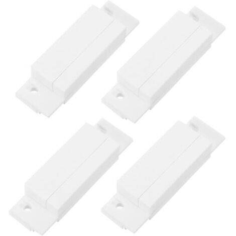 BUNTHAUS 4 Ensembles 31Y Blanc Montage en Surface Filaire NC NO Capteur de Contact de Porte Alarme Magnétique Interrupteur Reed