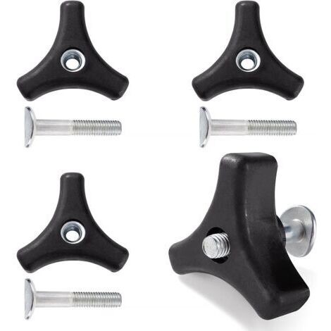 BUNTHAUS 4 Ensembles Bouton de Poignée de Tondeuse à Gazon Écrou Boulon, Poignée Triangulaire de Fixation pour Tondeuse à Gazon, Outils de Jardinage