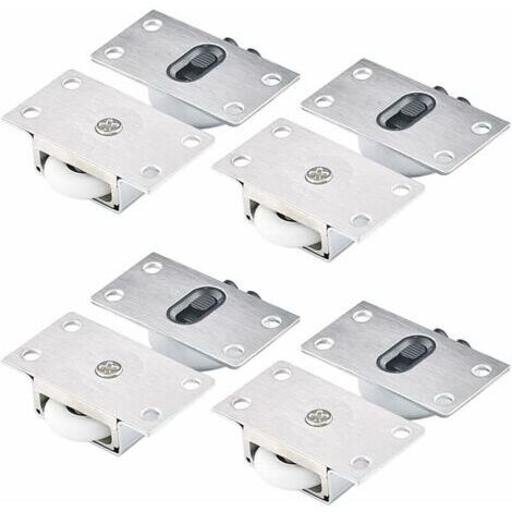 BUNTHAUS 4 Paires Roues à Rouleaux pour Armoire Roues à Rouleaux pour Porte Coulissante Roulettes Placard Coulissant Galet de Armoire Porte Galet de Roulement de Porte pour Placard Fenêtre