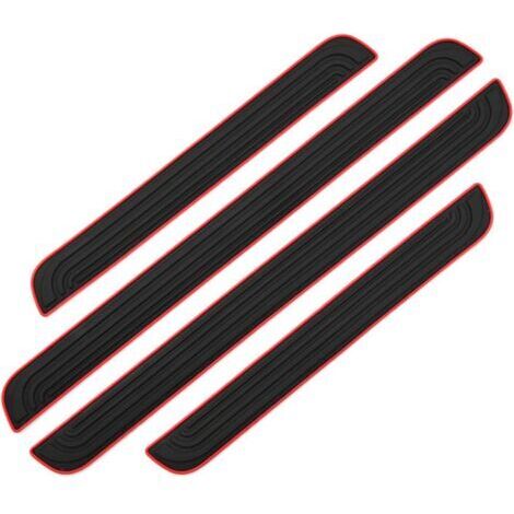 BUNTHAUS 4 PCS Barres de Seuil de Porte Voiture Plaque de Seuil Protecteurs Autocollant Voiture Film Adhésif pour Protection Seuil Porte Garde Plaque de Seuil de Porte Voiture en Caoutchouc Souple PVC